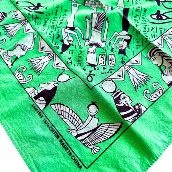 Lime Green Egyptian Headscarf / Bandana - Picture 3 of 4